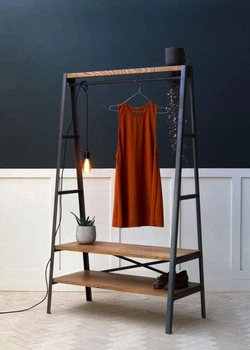 Дизайнерская Напольная вешалка в стиле Loft Design 90x40x160h Черный/Дерево ATL085
