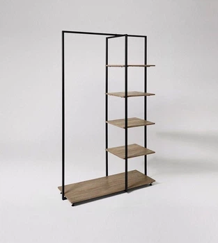 Дизайнерская Напольная вешалка в стиле Loft Design 120x40x180h Черный/Дерево ATL140