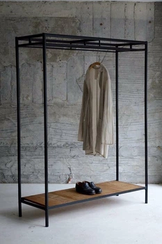 Дизайнерская Напольная вешалка в стиле Loft Design 120x40x180h Черный/Дерево ATL142