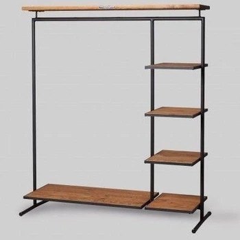 Дизайнерская Напольная вешалка в стиле Loft Design 180x40x180h Черный/Дерево ATL386
