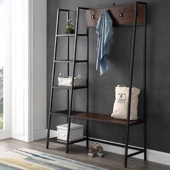 Дизайнерская Напольная вешалка в стиле Loft Design 120x40x180h Черный/Дерево ATL050