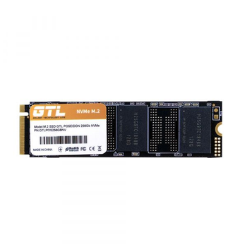 Твердотільний накопичувач m.2 256Gb, gtl Poseidon, pci-e 3.0 x4, 3d tlc, 1800/1100 MB/s, Bulk (gtlpos256gbnvoem)