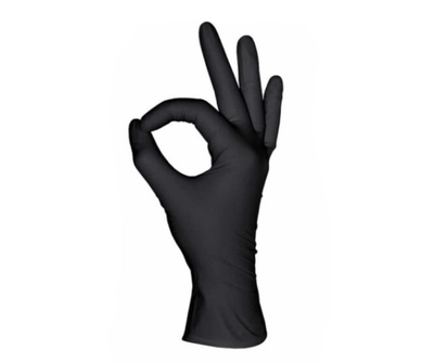 Перчатки нитриловые, Mediok Blask - 1 паар, размер XS, черные