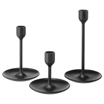 Набір свічників IKEA Fulltalig 3 шт чорний 403.421.34
