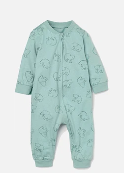 Комбинезон-слип хлопковый для мальчика H&M 0711235-001 068 см (3-6 months) Зеленый