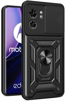 Чехол Camshield c кольцом-подставкой на Motorola Edge 40 black