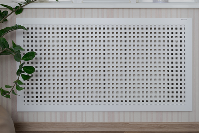 Решітка для батареї decorpaneli Лофт, колір білий 68 см х 68 см