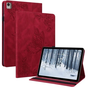Защитный чехол Deexe Butterfly для Nokia T21 - Red
