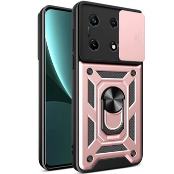 Чехол с защитой камеры Deexe Armor Shield для Infinix Note 30 Pro - Rose Gold