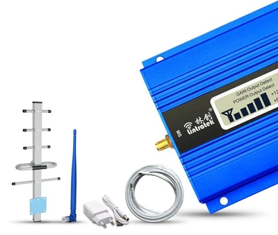 Усилитель сигнала мобильной связи Lintratek KW13A-GSM 2G 4G 900 МГц (антенна 8 дБи + терминальная), синий