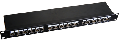 Патч-панель Q-LANTEC 19" 1U 24 порти Cat 6 STP Black (PK-S6-1)