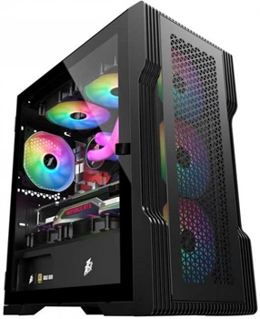 Корпус 1stPlayer T3-4F1-BK Black з 4 RGB вентиляторами