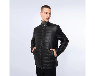 Чоловіча стьобана куртка з екошкіри чорний 97_9P_156_1_XL, XL