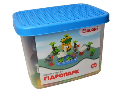 Конструктор DOLONI Гідропарк в пластиковому боксі 219 дет (013888/34)