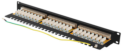 Panel krosowy Lanberg 19" 1U 24 porty Cat 6a Czarny (PPSA-1024-B)