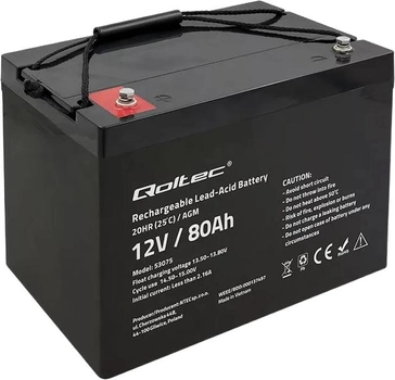 Akumulator Qoltec AGM 12V-80Ah (5901878530758)