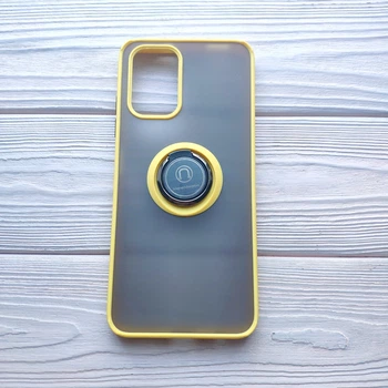 Чехол Armor Ring для Xiaomi Poco M5S противоударный c кольцом Желтый