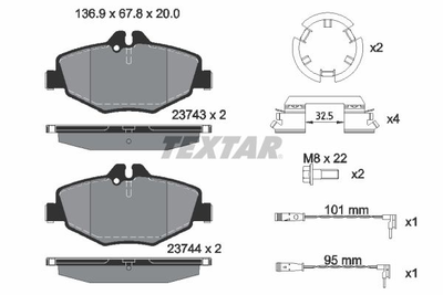 2374303 TEXTAR Гальмівні колодки до дисків Textar (2374303)