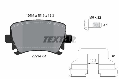 2391401 TEXTAR Гальмівні колодки до дисків Textar (2391401)