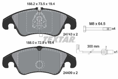 2474301 TEXTAR Гальмівні колодки до дисків Textar (2474301)