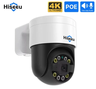 8Мп IP POE Поворотная PTZ Камера видеонаблюдения Hiseeu 3.6мм