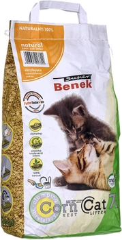 Żwirek dla kotów zbrylajacy Super Benek Corn Cat kukurydziany 7l (5905397013822)