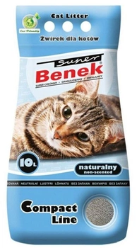 Żwirek dla kotów zbrylajacy Super Benek Compact Naturalny 10 l (5905397010142)