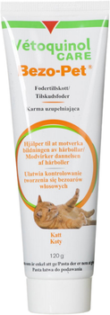 Pasta zapobiegajaca zbijaniu sie wlosow w zoladku i jelitach Vetoquinol Bezo-Pet 120 g (3605874367463)
