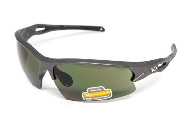 Очки защитные открытые Venture Gear MontEagle GunMetal (forest gray) Anti-Fog, серо-зеленые