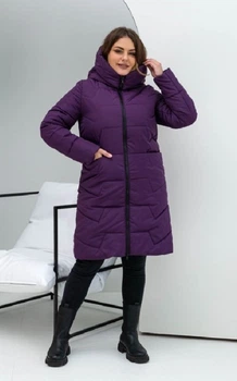 Жіноче пальто зимове з капюшоном MODA 200117 62 Бузковий (М-200117/3 Y )