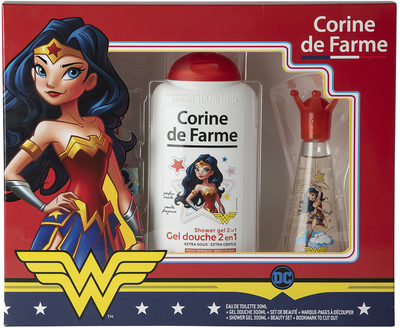 Zestaw dla dzieci Corine De Farme Disney Wonder Woman Woda toaletowa 30 ml + Żel pod prysznic 300 ml + Akcesoria 3 szt (3468080965218)
