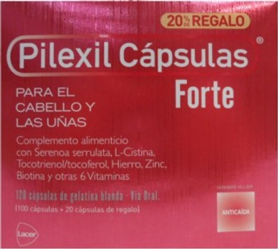 Біологічно активна добавка Pilexil Forte Капсули для волосся та нігтів 100+20 одиниць (8430340041395)