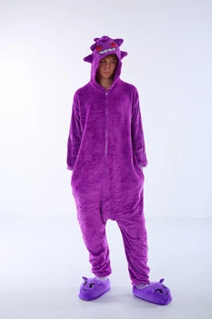 Мужские кигуруми взрослая пижама Kigurumi покемон Генгар Pokemon Gengar Темно-фиолетовый S 145-155 см. (1098)