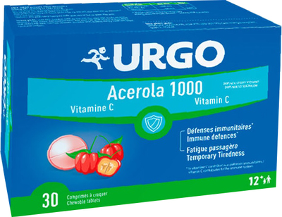 Suplement diety Urgo Acerola Vitamin C 30 Tablets (3664492018133)