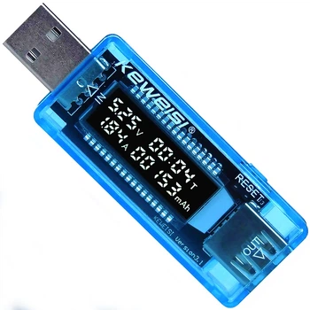 USB тестер KWE V20 тестер тока напряжения емкости