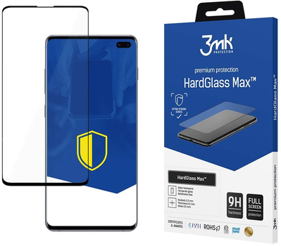 Szkło hartowane 3MK HardGlass Max dla Samsung Galaxy S10 Plus (SM-G975) czarne (5903108081382)