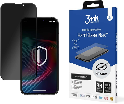 Szkło hartowane 3MK HardGlass Max Privacy dla iPhone 14 Plus / 13 Pro Max czarne (5903108495530)