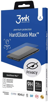 Захисне скло 3MK HardGlass Max Privacy для iPhone 15 Pro Black (5903108529099)