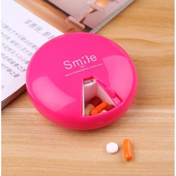 Кишенькова таблетниця Smile органайзер для таблеток 1 тиждень 7 осередків Рожевий