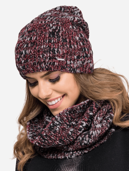Komplet (czapka + szalik) Kamea K.19.265.15 One Size Wino (5903246763157)