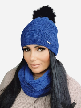 Комплект (шапка + шарф) Kamea K.22.208.13 One Size Темно-синій (5903246754650)
