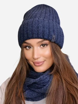 Комплект (шапка + шарф) Kamea K.22.257.12 One Size Темно-синій (5903246763485)
