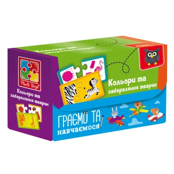 Пазлы «Знайди пару. Кольори та забарвлення тварин» (укр) VT5003-02