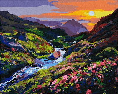 Malowanie po numerach Ideyka Świtanie w górach 40x50 cm KHO2887 (4823104348108)