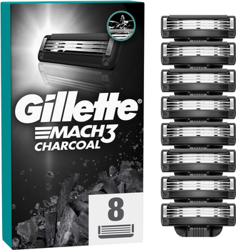 Змінні картриджі для гоління (леза) чоловічі Gillette Mach3 Charcoal 8 шт (8700216085472)