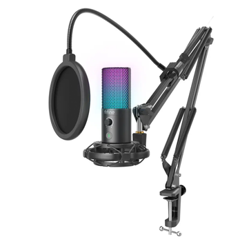Конденсаторный игровой микрофон FIFINE T669 Pro3 RGB для ПК PS4 PS5 MAC с поп-фильтром Shock Mount & Gain Control