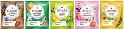 Чай зелений асорті Lovare Assorted Green Tea 5 видів по 10 пакетиків (4820198878153)