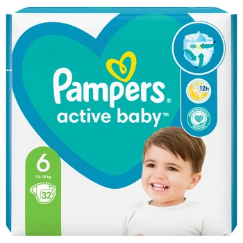 Підгузки Pampers Active Baby Розмір 6 Junior Extra Sleep 32 штуки 13-18 кг