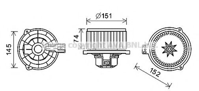 Вентилятор салону Hyundai Ix35/tucson/Kia Sorento 09- вир-во AVA Ava (KA8258)