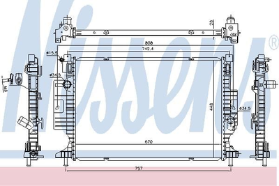 Радіатор охолодження FORD C-MAX / FOCUS III 10- вир-во Nissens Nissens (606215)